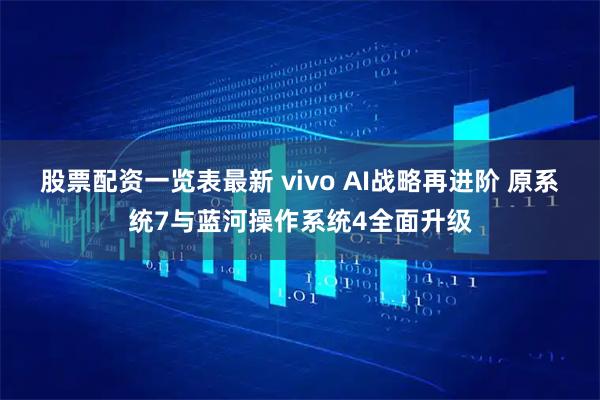 股票配资一览表最新 vivo AI战略再进阶 原系统7与蓝河操作系统4全面升级